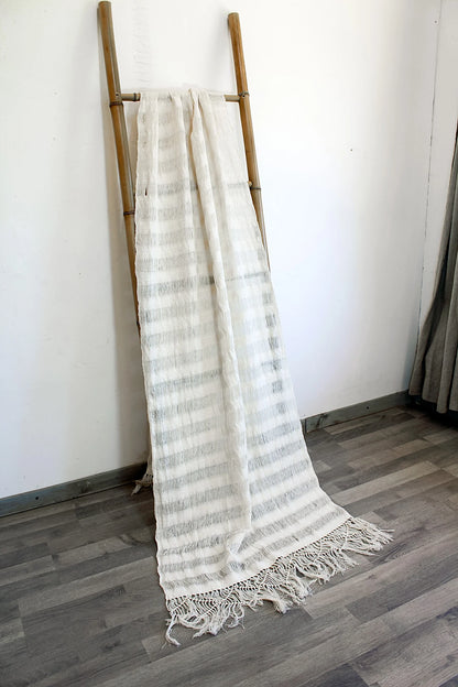 Rebozo | FRAYED CREAM - Open weave