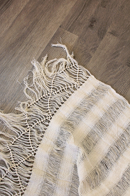 Rebozo | FRAYED CREAM - Open weave