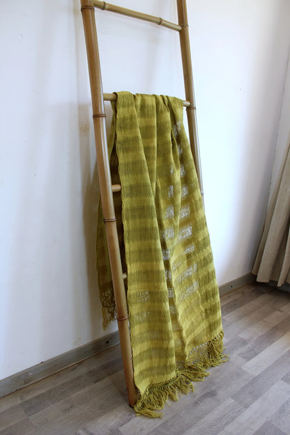 Rebozo | FRAYED GREEN - Open weave